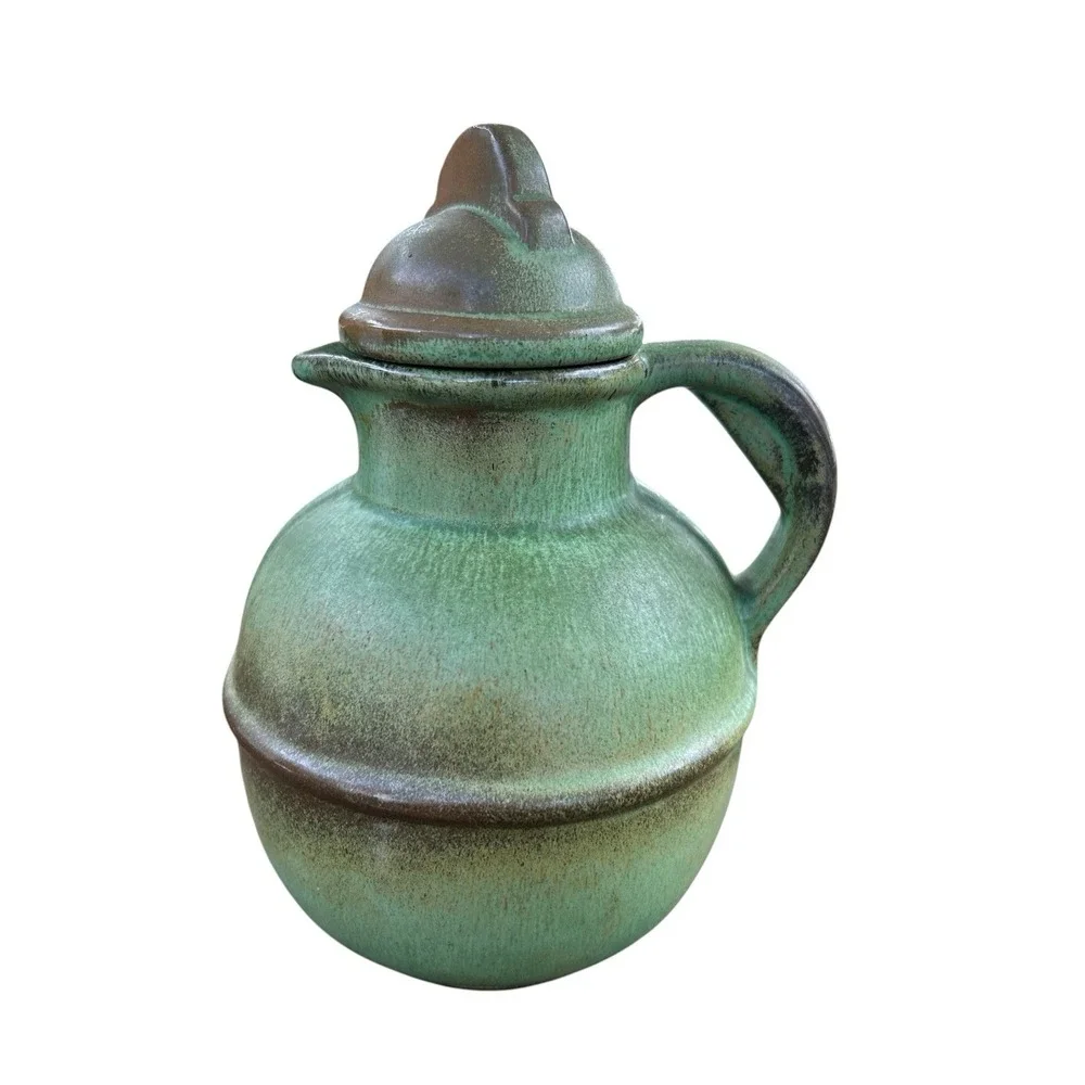 FRANKOMA Pottery Small Guernsey Juice Pitcher Prairie Green 6.5